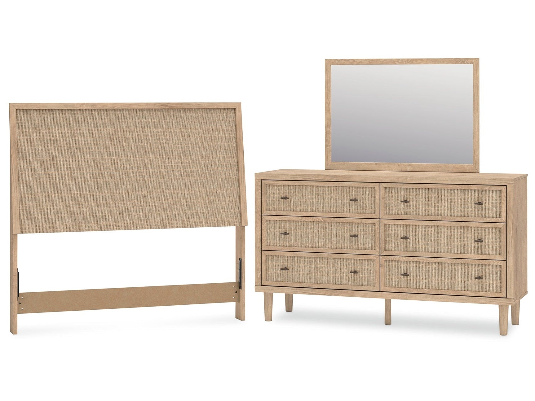 Cielden Two-tone Full Panel Headboard & Dresser & Mirror (Online Special Price) - Ornate Home