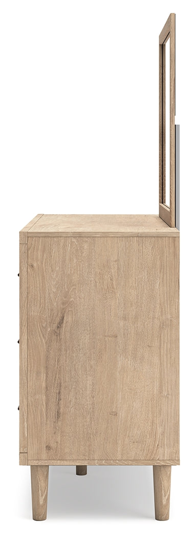 Cielden Two-tone Full Panel Headboard & Dresser & Mirror (Online Special Price) - Ornate Home