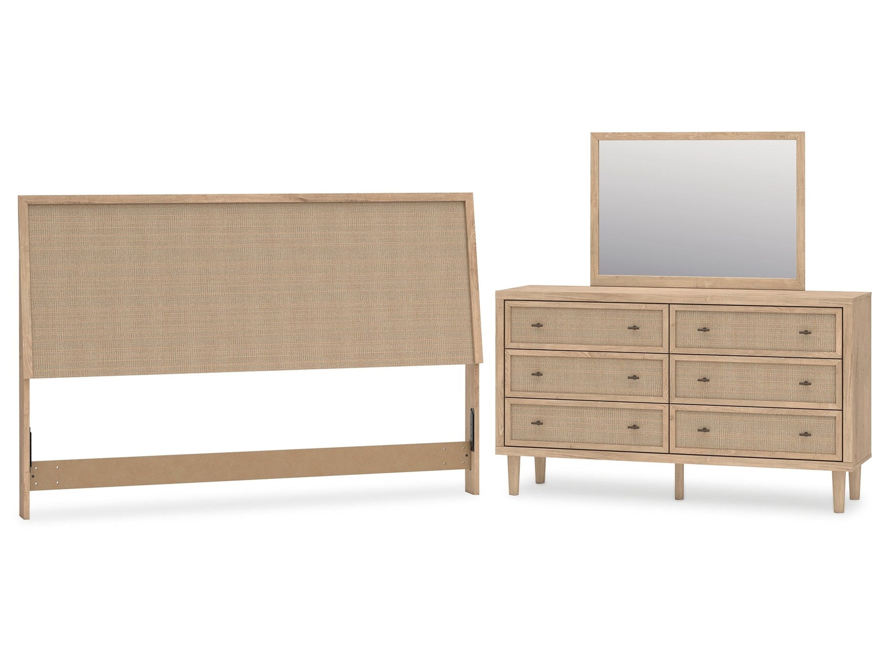 Cielden Two-tone King Panel Headboard & Dresser & Mirror - Ornate Home