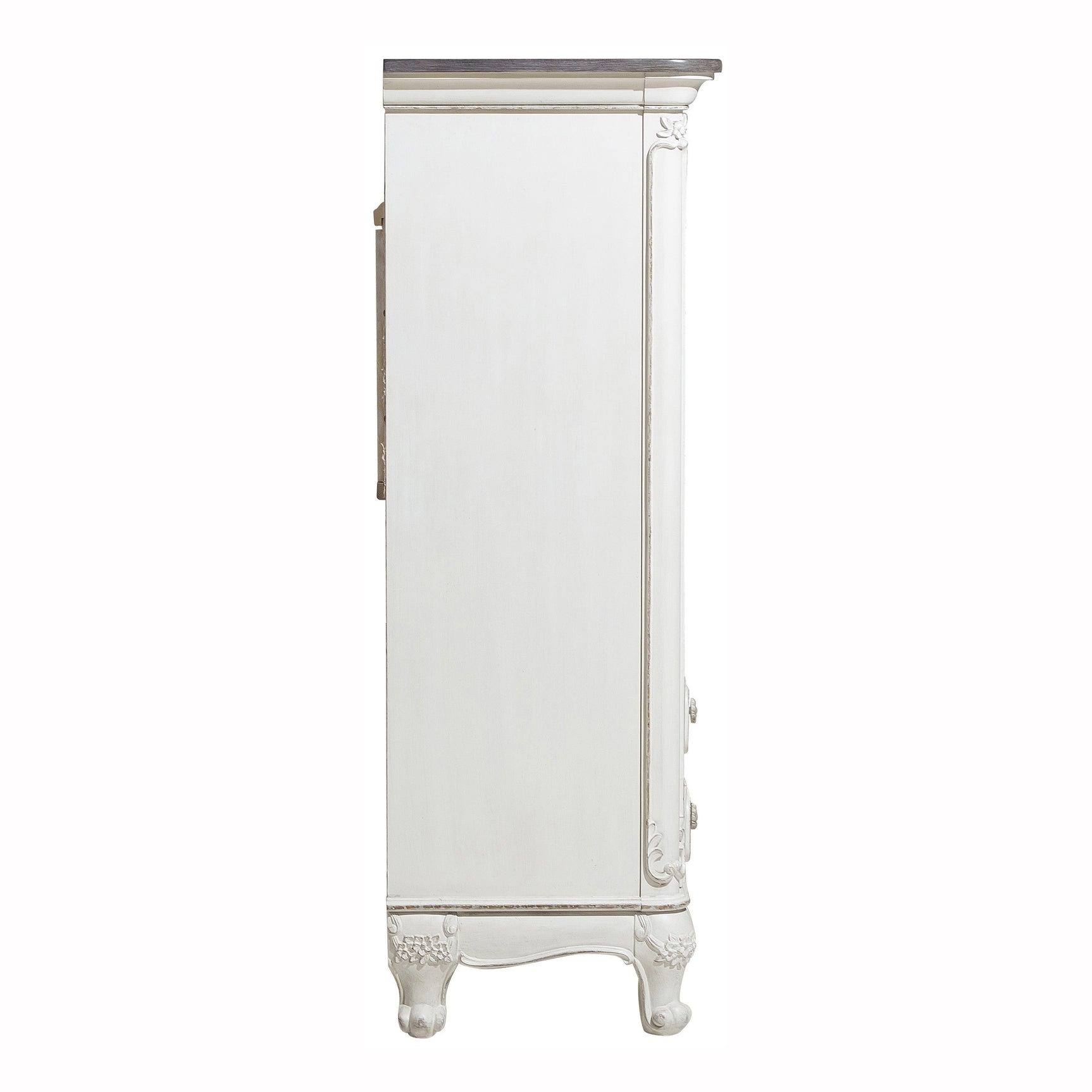 Cinderella Antique White Armoire - Ornate Home