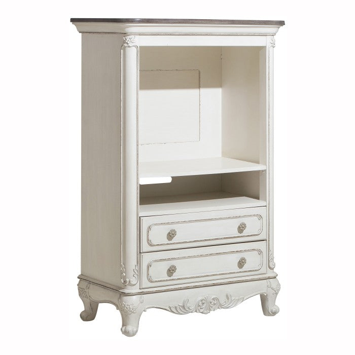 Cinderella Antique White Armoire - Ornate Home