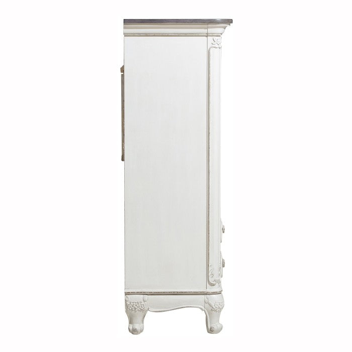 Cinderella Antique White Armoire - Ornate Home