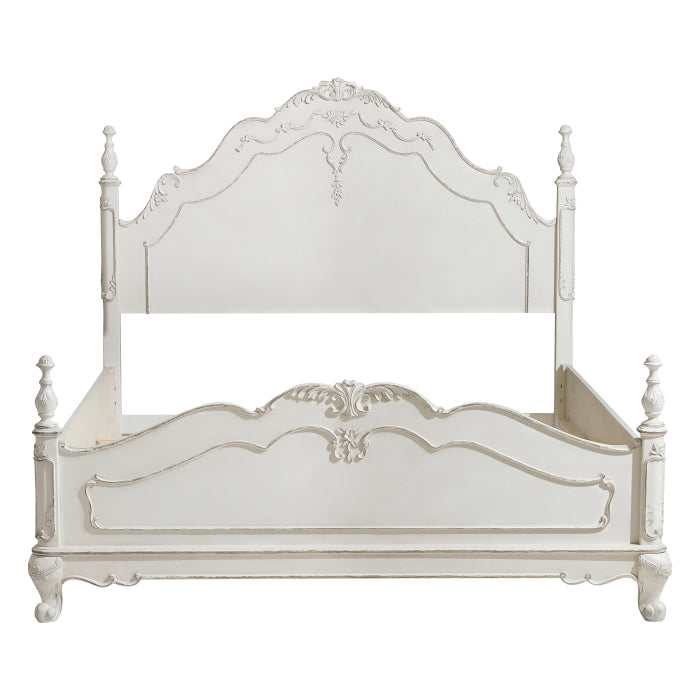 Cinderella Antique White Full Panel Bed - Ornate Home