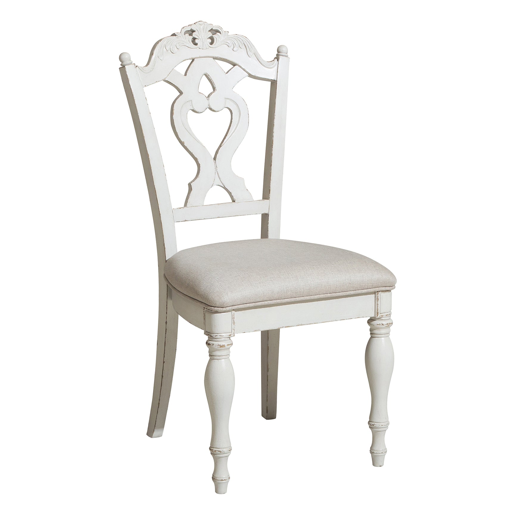 Cinderella Antique White Writing Desk Chair - Ornate Home