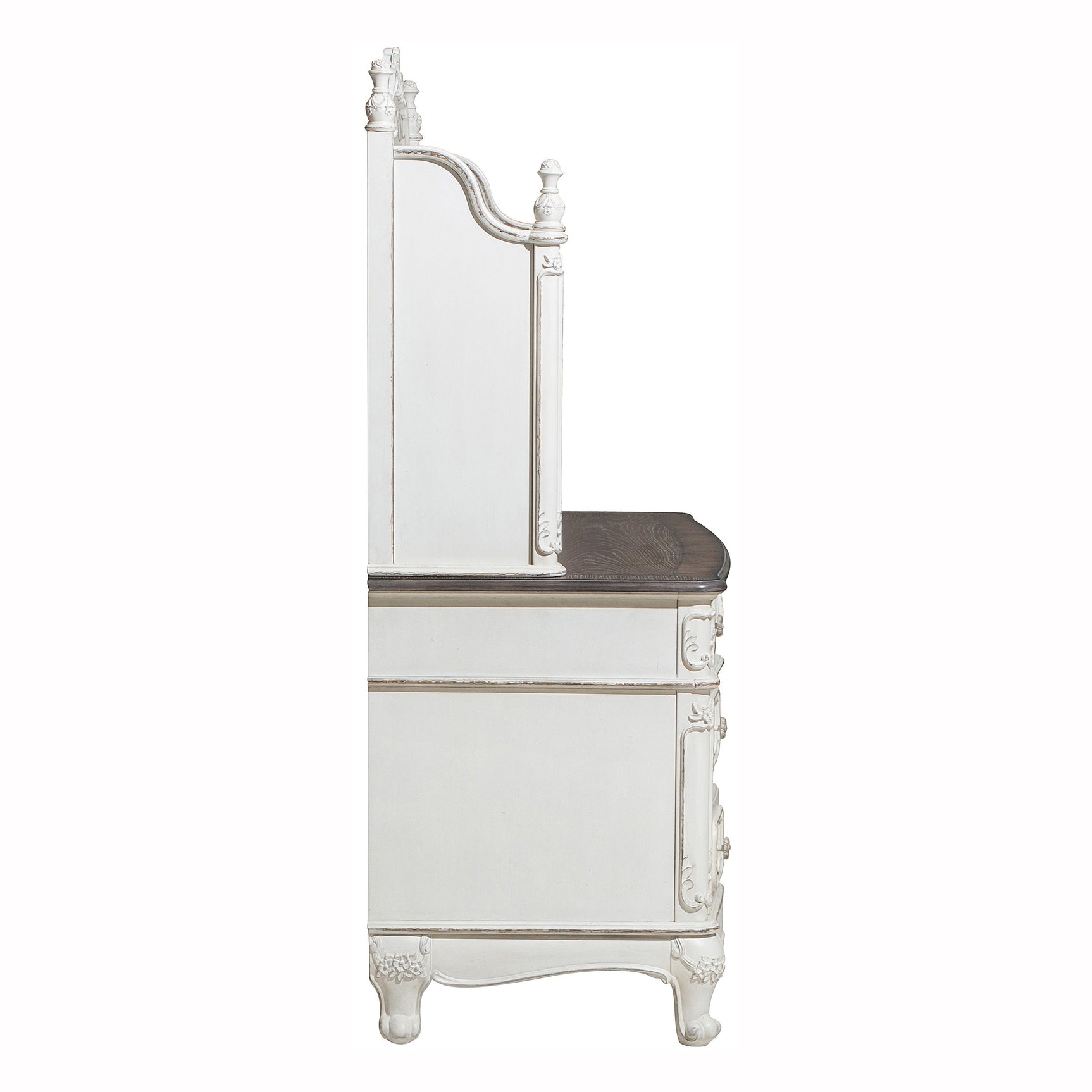 Cinderella Antique White Writing Desk with Hutch - Ornate Home