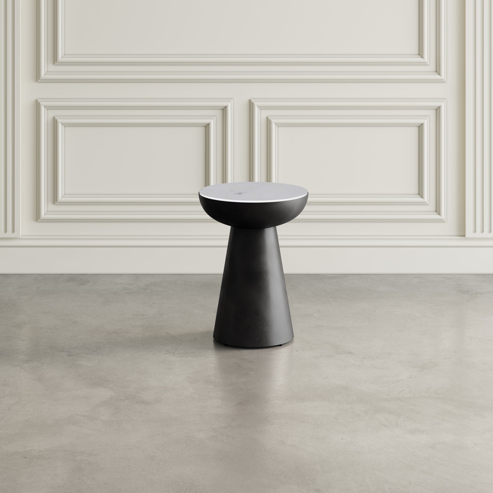Circularity Black/Marble Round Chairside Table - Ornate Home