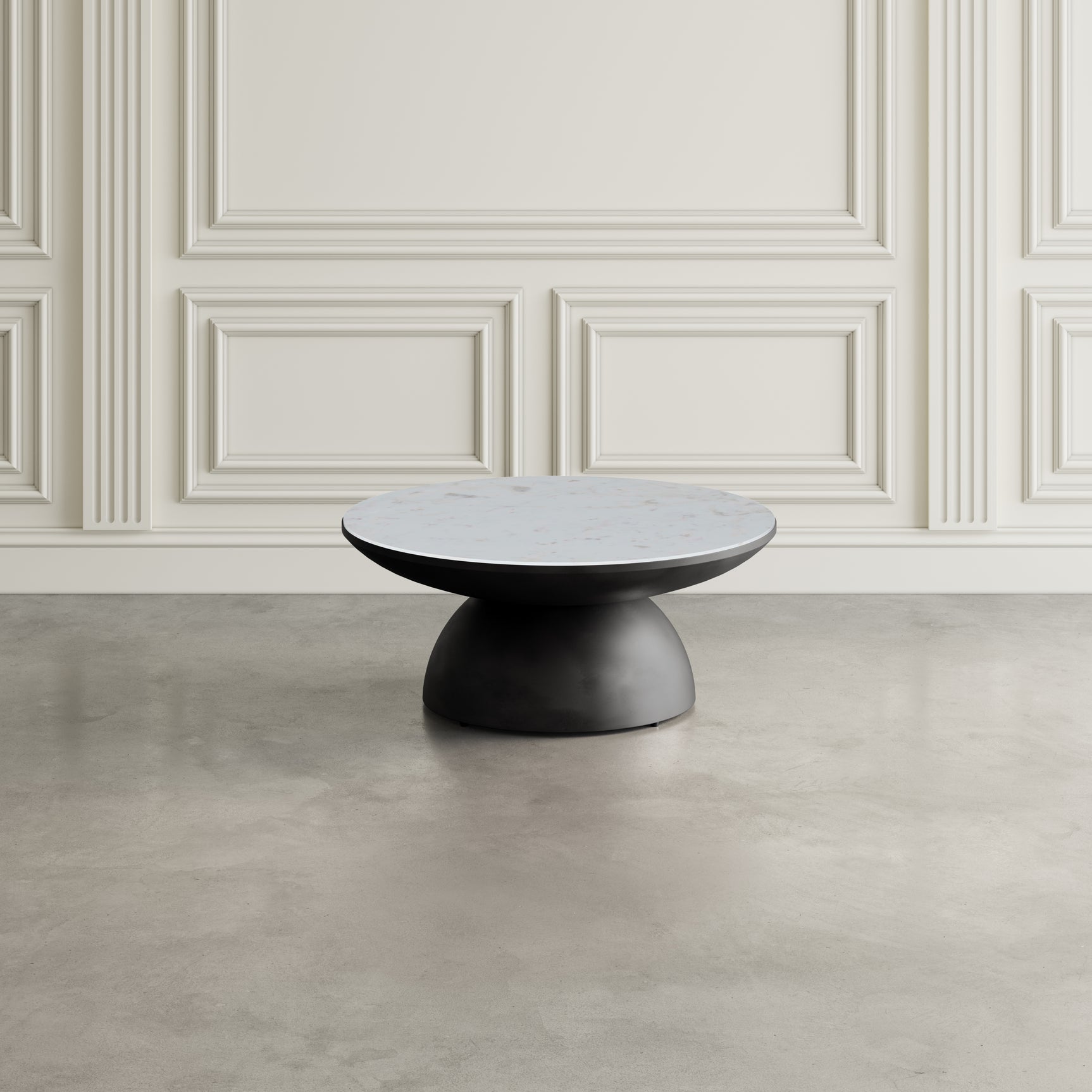 Circularity Black/Marble Round Cocktail Table - Ornate Home