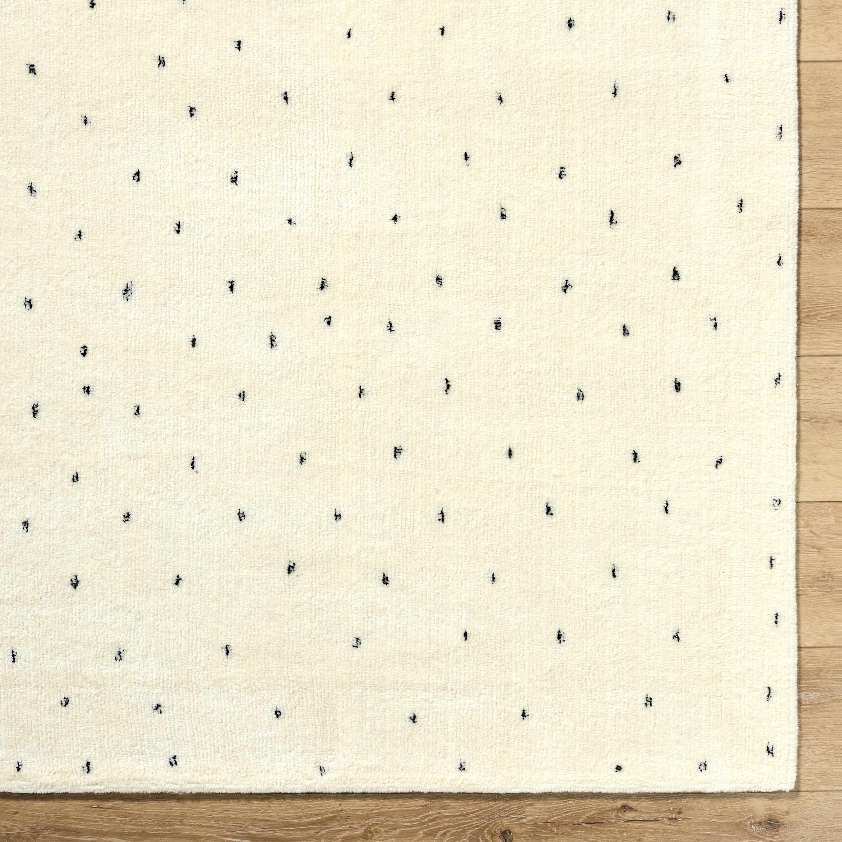 Cirila Dotted Ivory Washable Wool Rug - Ornate Home