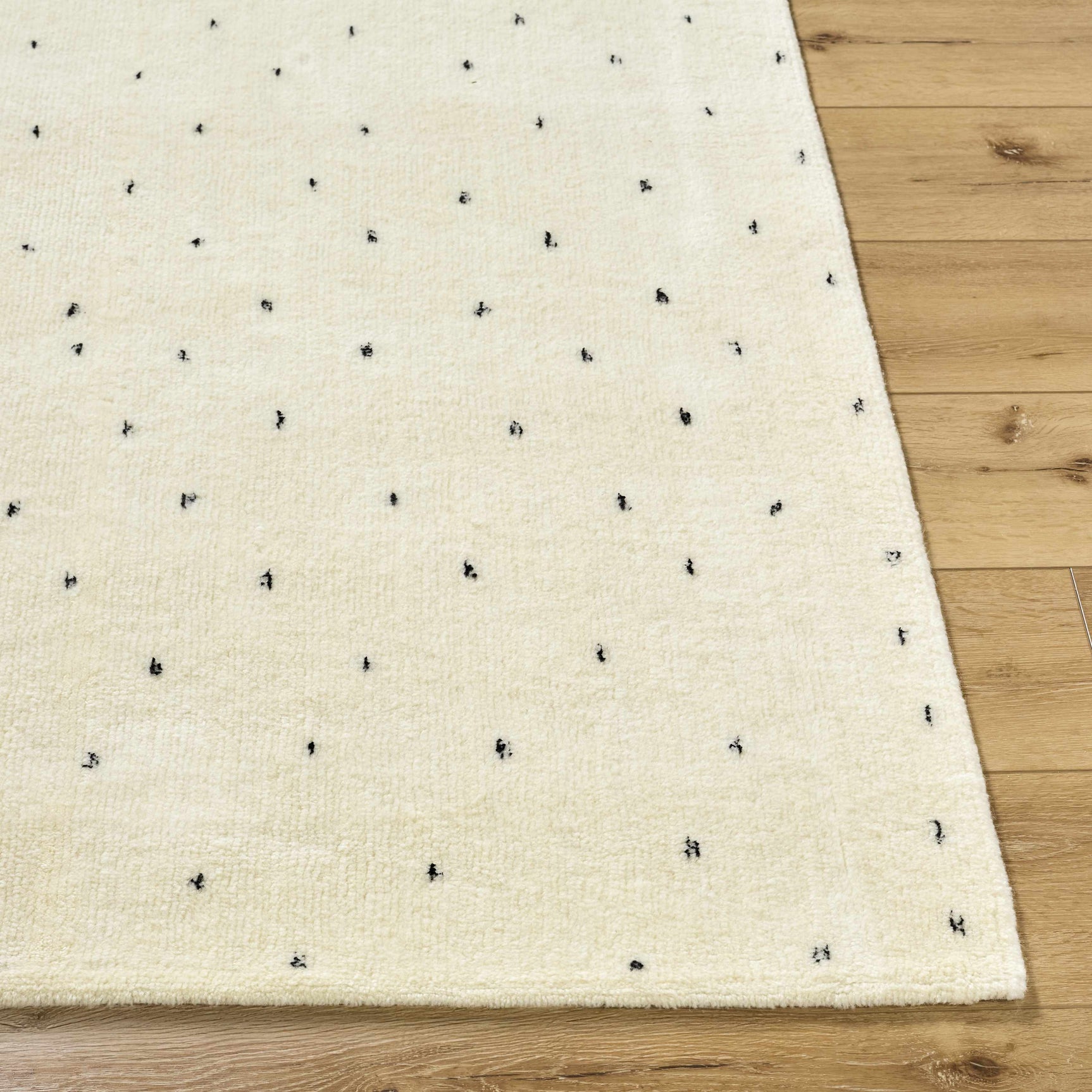 Cirila Dotted Ivory Washable Wool Rug - Ornate Home
