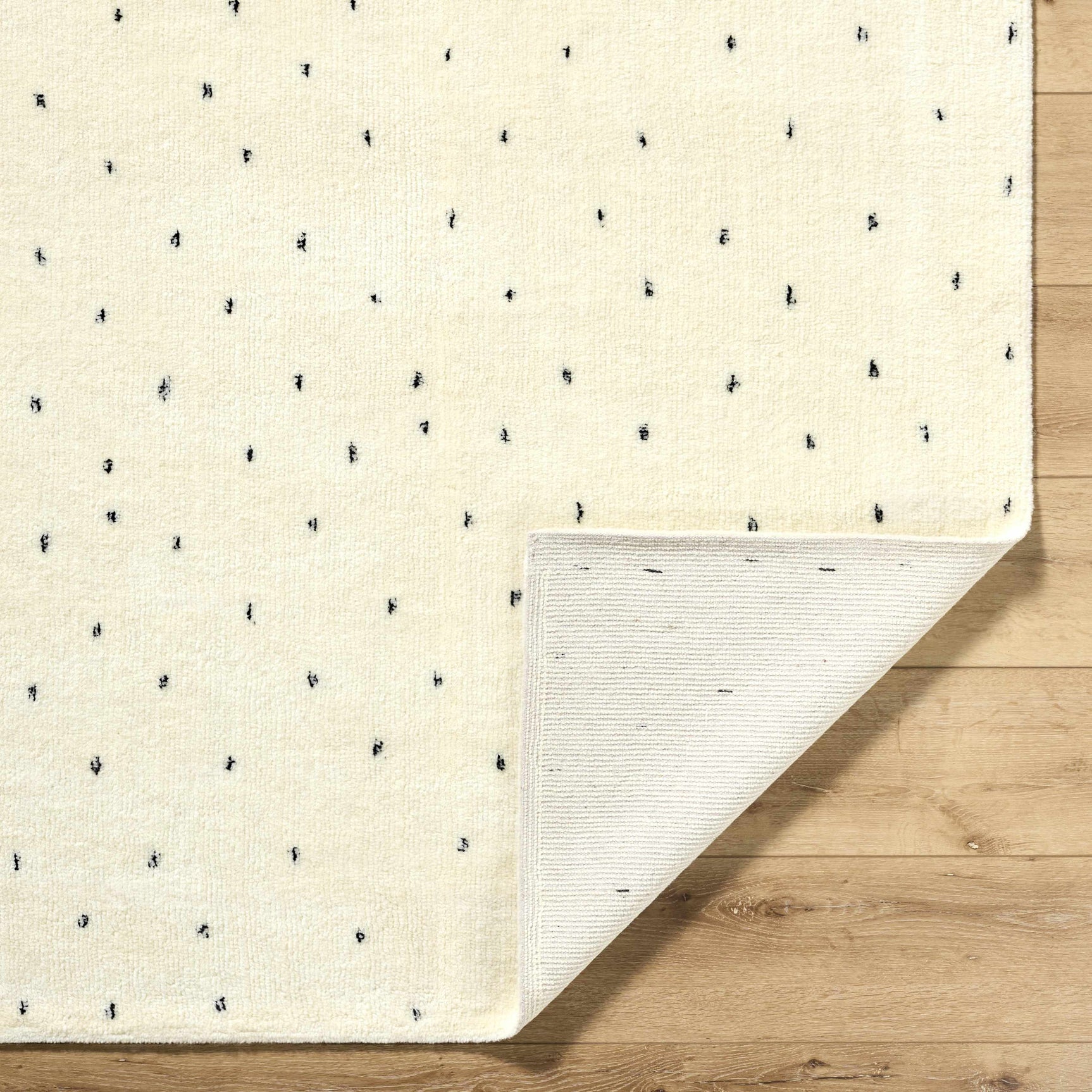 Cirila Dotted Ivory Washable Wool Rug - Ornate Home