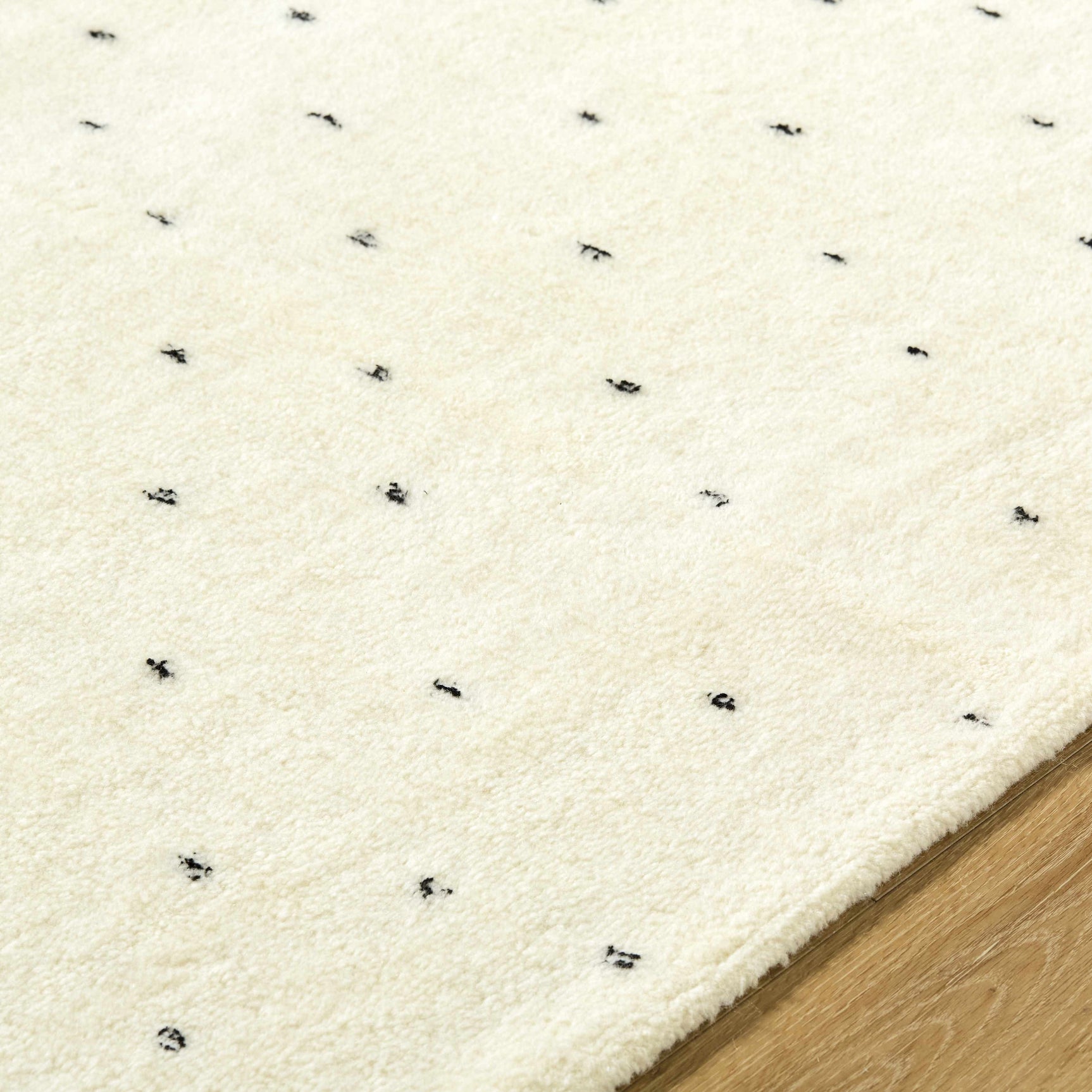 Cirila Dotted Ivory Washable Wool Rug - Ornate Home