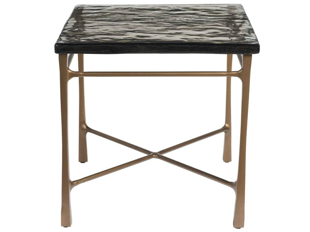 Cirrus Antique Brass/Cast Glass End Table - Ornate Home