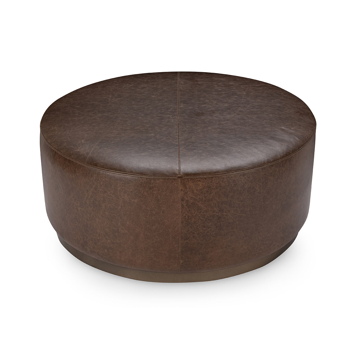 Clair Cocoa Brown 40x40 Round Ottoman - Ornate Home