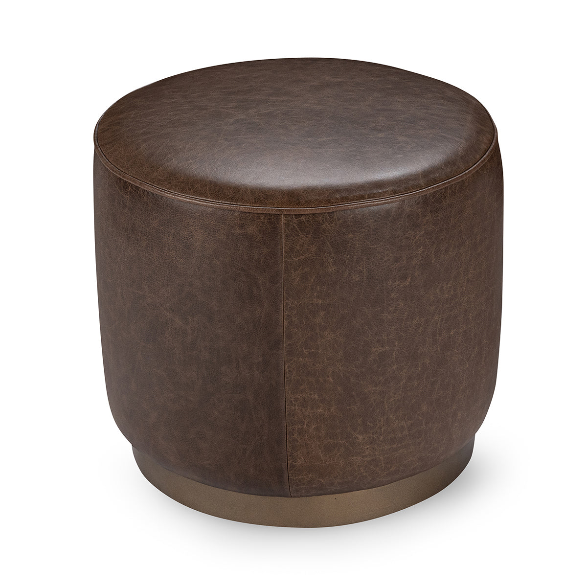 Clair Cocoa Brown Round Ottoman - Ornate Home