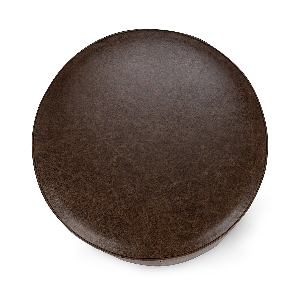 Clair Cocoa Brown Round Ottoman - Ornate Home