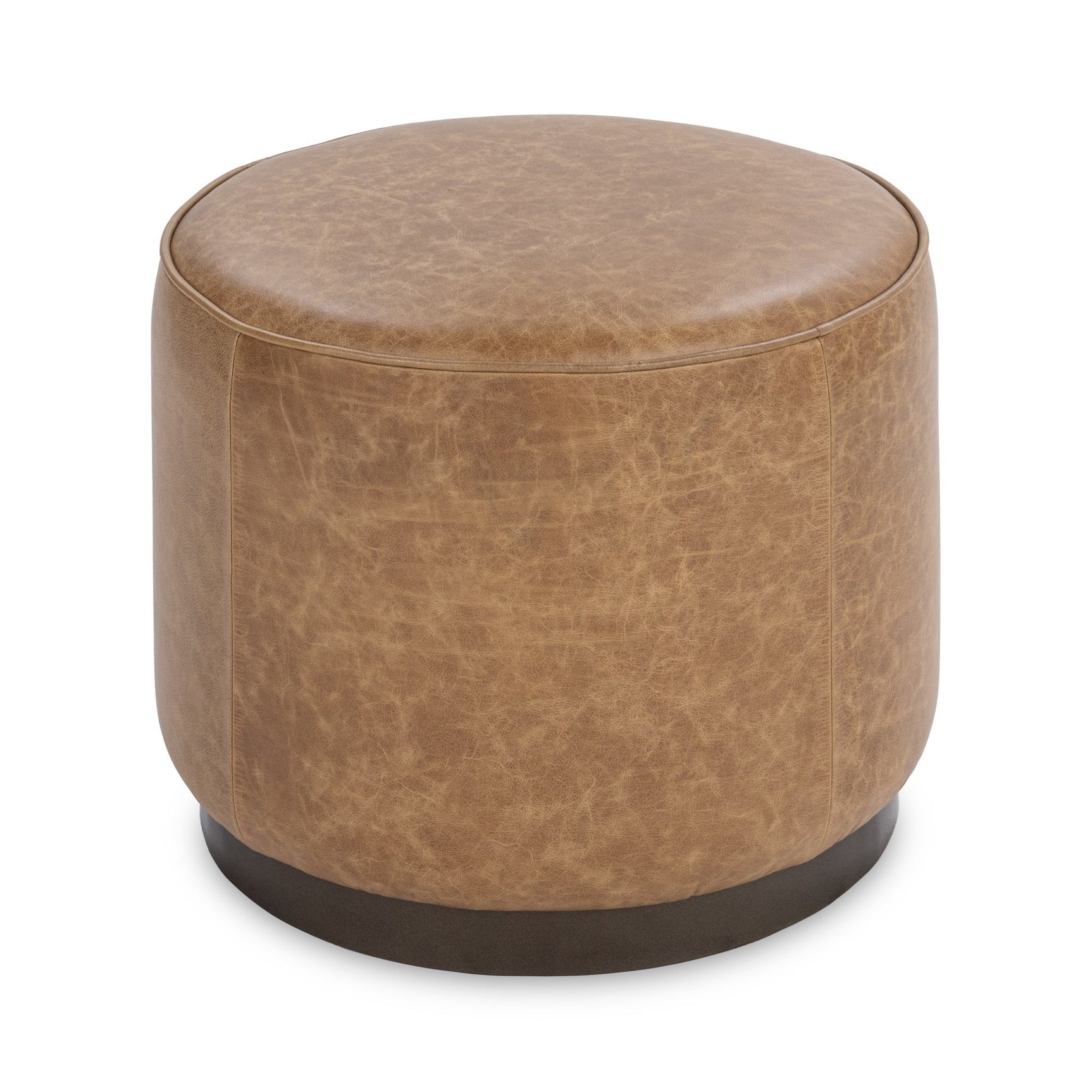 Clair Sedona Brown 20x20 Round Ottoman - Ornate Home