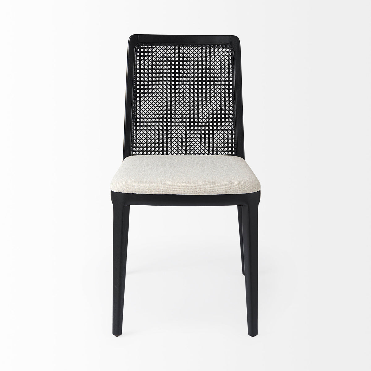 Clara Cream/Black Cane Back Dining Side Chair (Set of 2) - 69350 - Ornate Home
