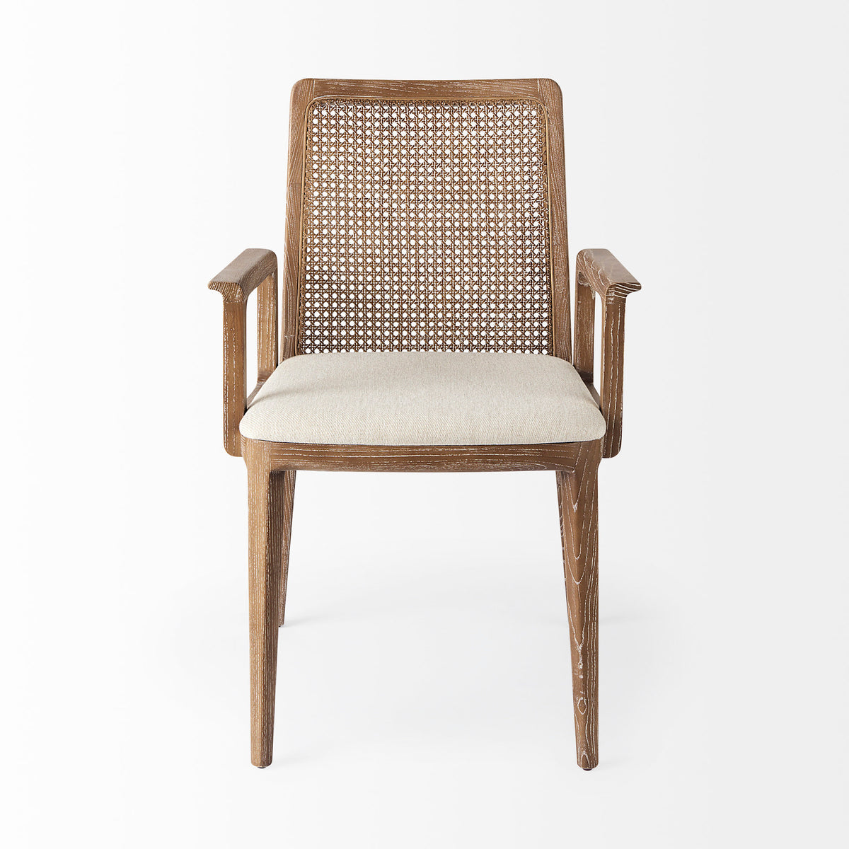 Clara Cream/Light Brown Cane Back Dining Side Chair - Ornate Home