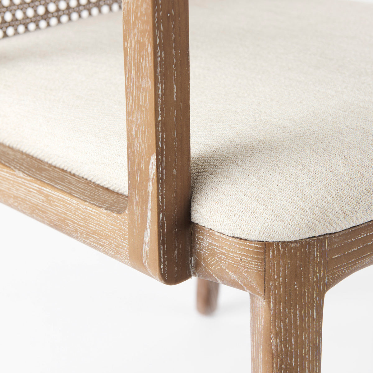 Clara Cream/Light Brown Cane Back Dining Side Chair - Ornate Home