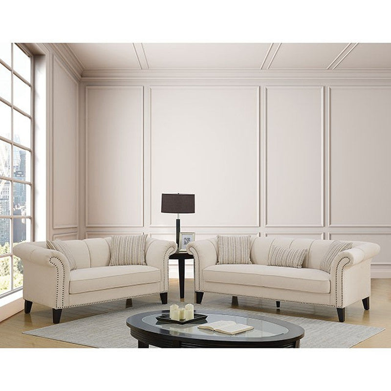 Clarabelle Beige Loveseat - Ornate Home