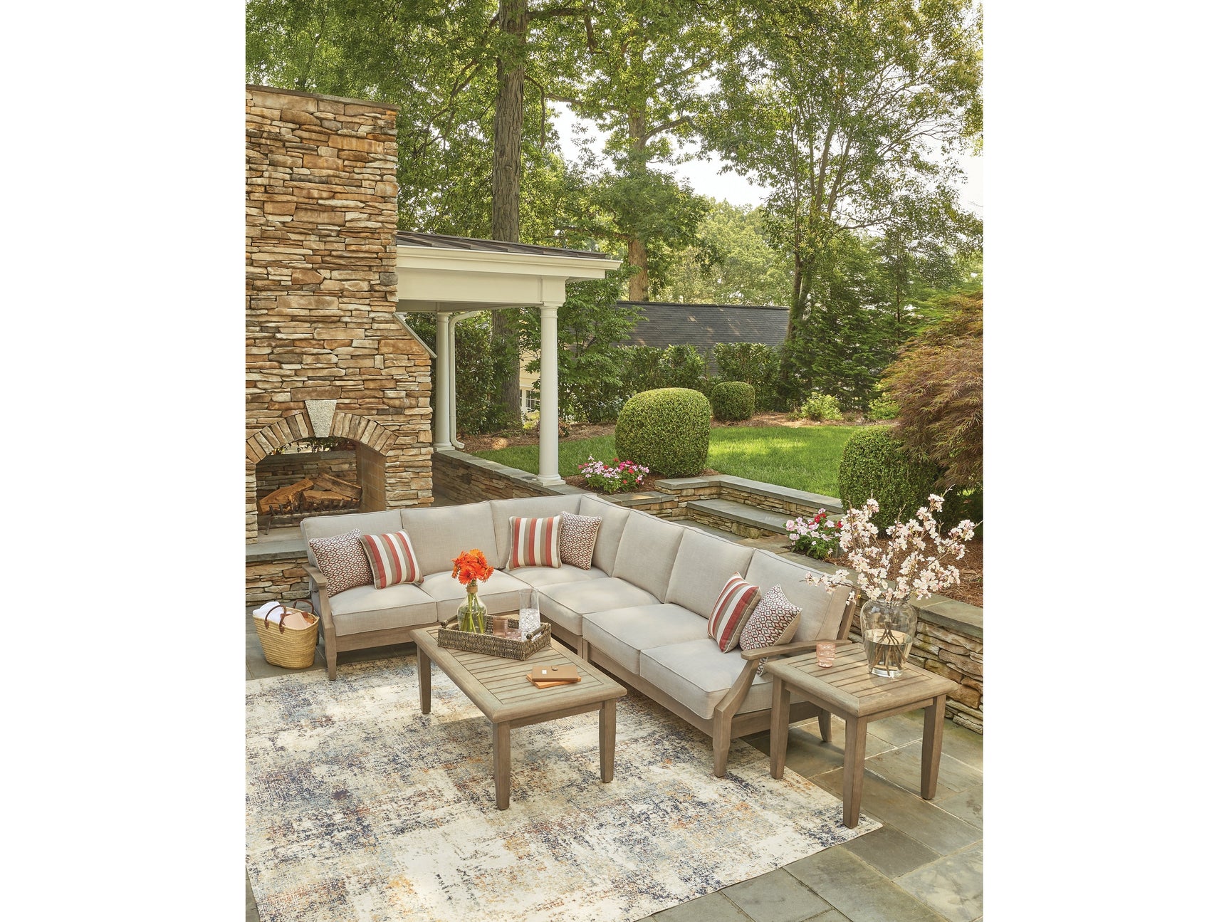 Clare View Beige 4-Piece Outdoor Sectional - Ornate Home