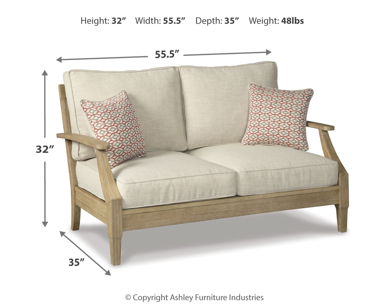 Clare View Beige Outdoor Sofa, Loveseat and Lounge Chair - Ornate Home