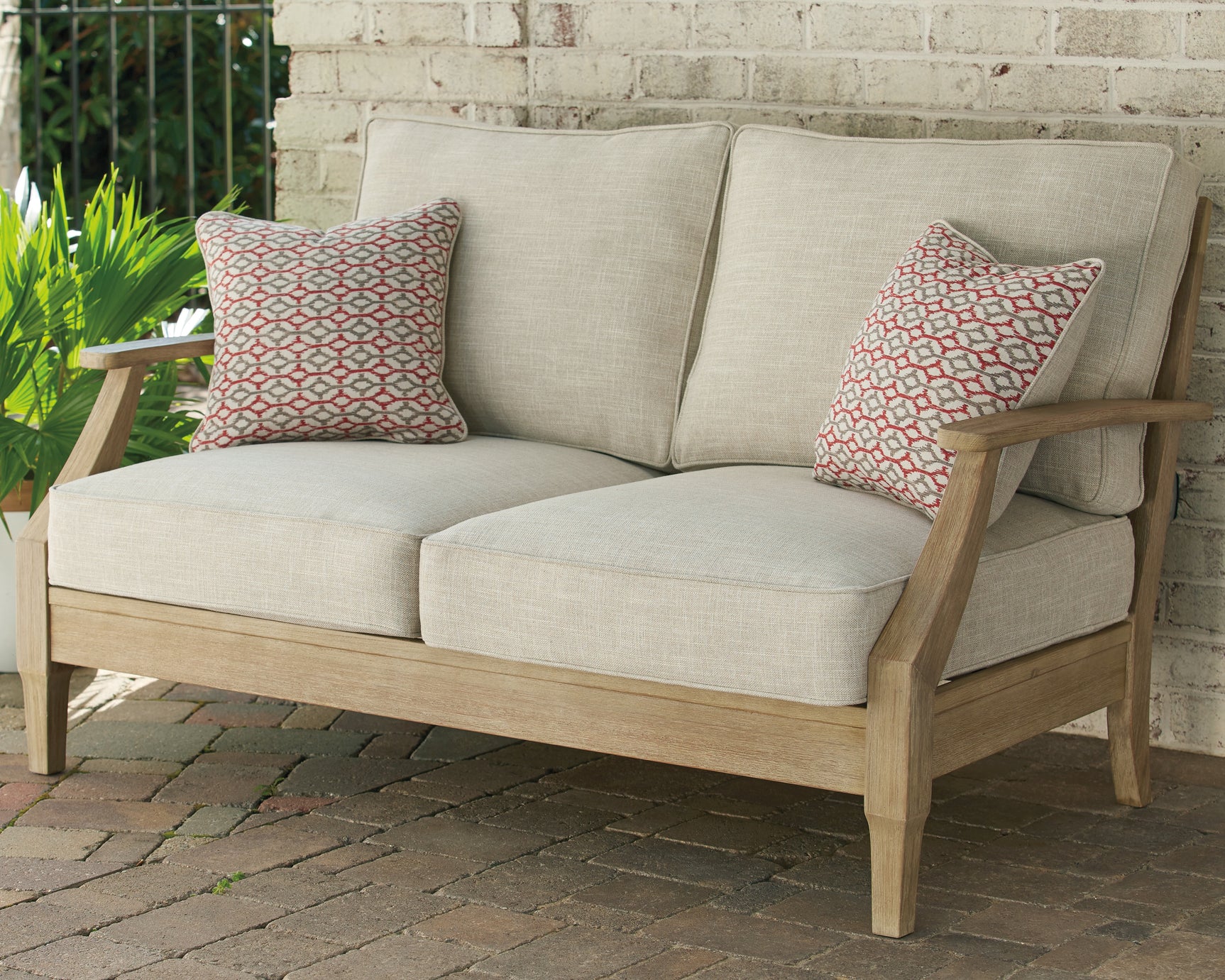 Clare View Beige Outdoor Sofa, Loveseat and Lounge Chair - Ornate Home