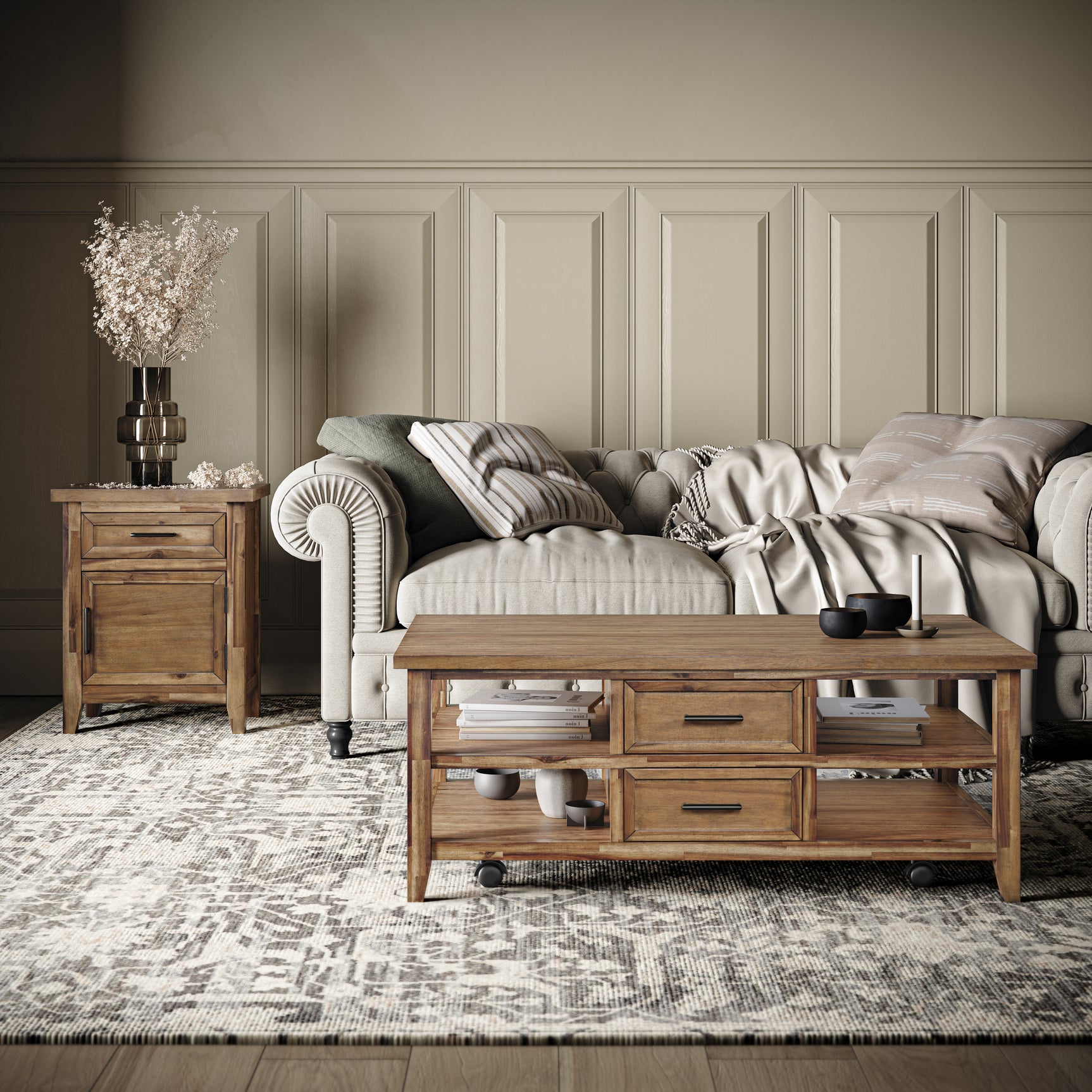 Claremont Light Brown Accent Table - Ornate Home