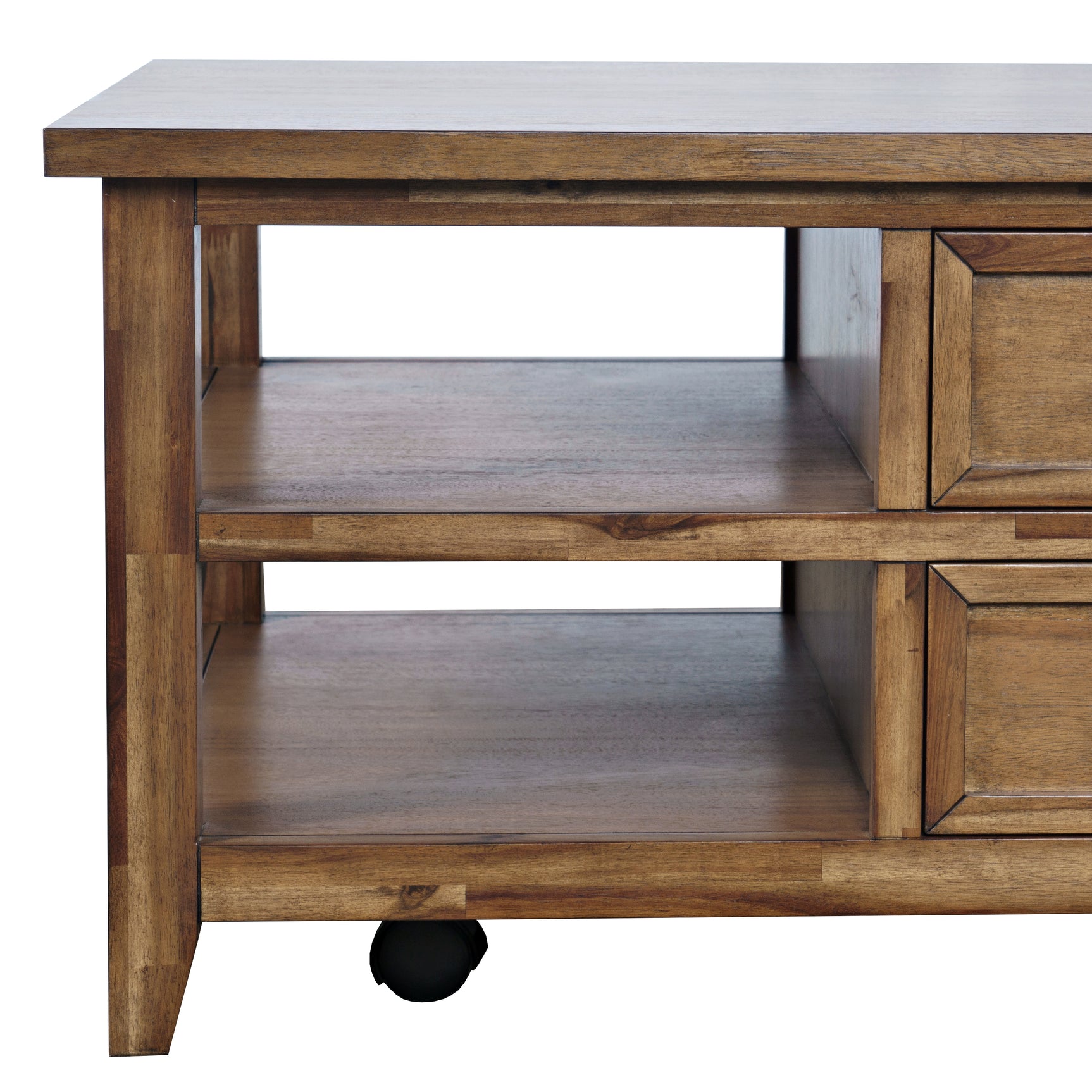 Claremont Light Brown Castered Storage Cocktail Table - Ornate Home