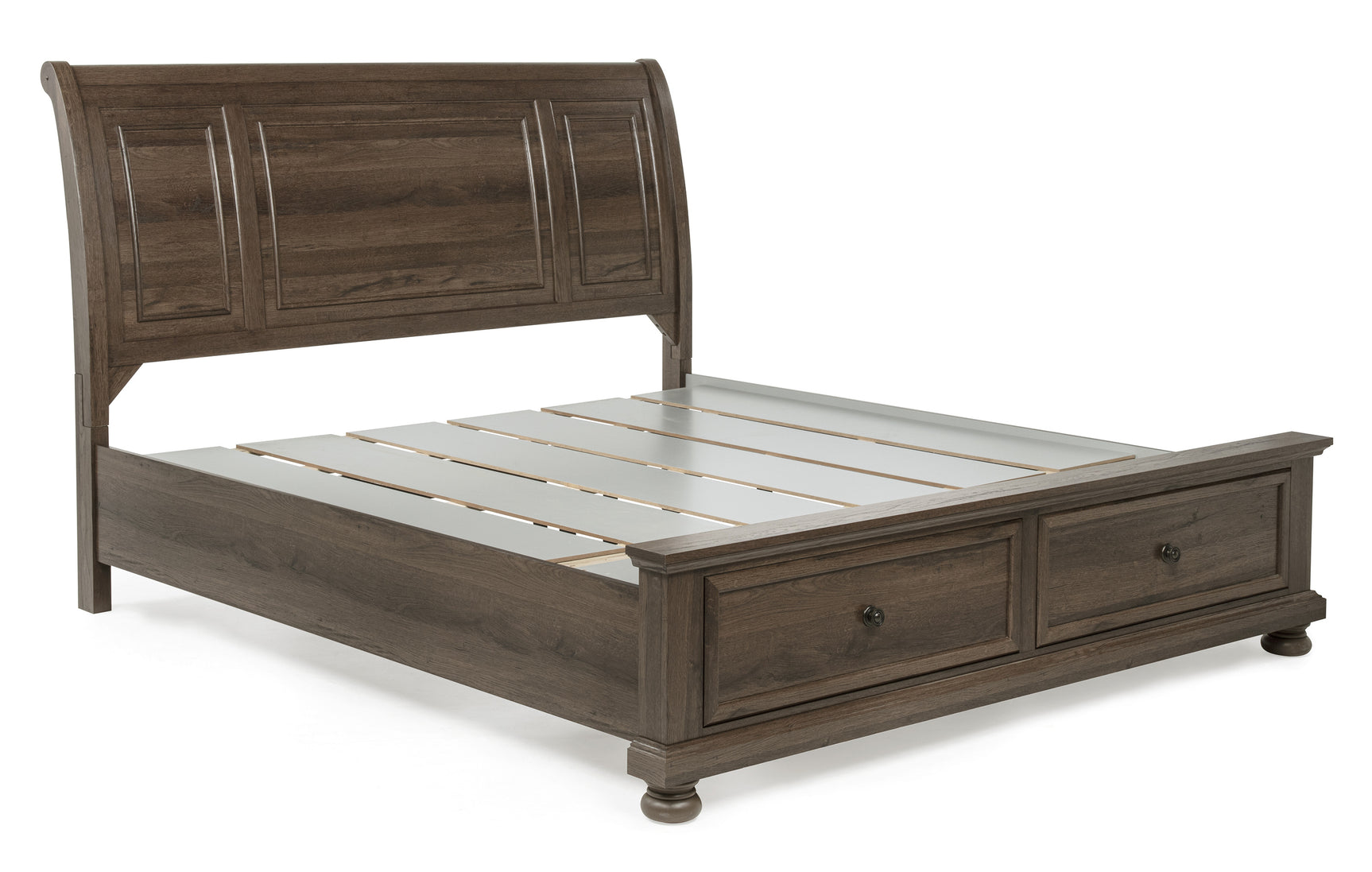Claribelle Brown Queen Storage Sleigh Bed - Ornate Home