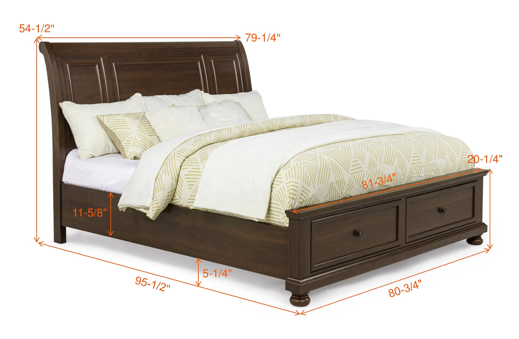 Claribelle Brown King Storage Sleigh Bed - Ornate Home