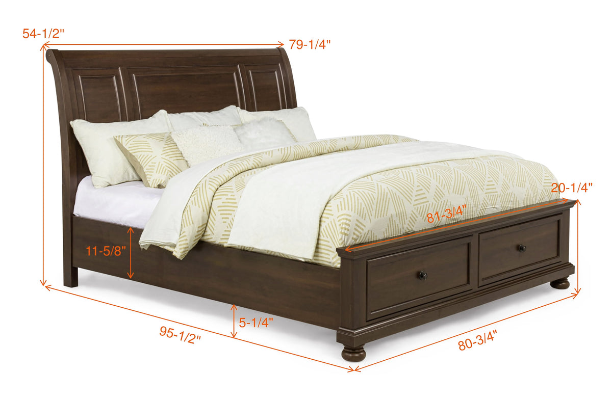 Claribelle Brown Storage Sleigh Bedroom Set - Ornate Home