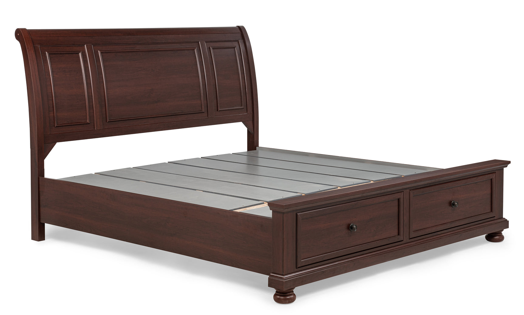 Claribelle Cherry Queen Storage Sleigh Bed - Ornate Home