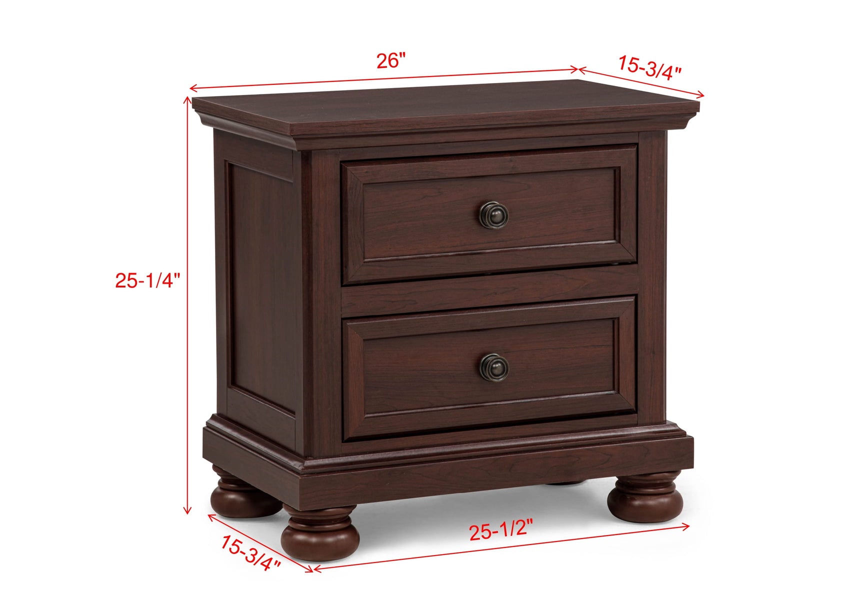 Claribelle Dark Walnut Nightstand - Ornate Home