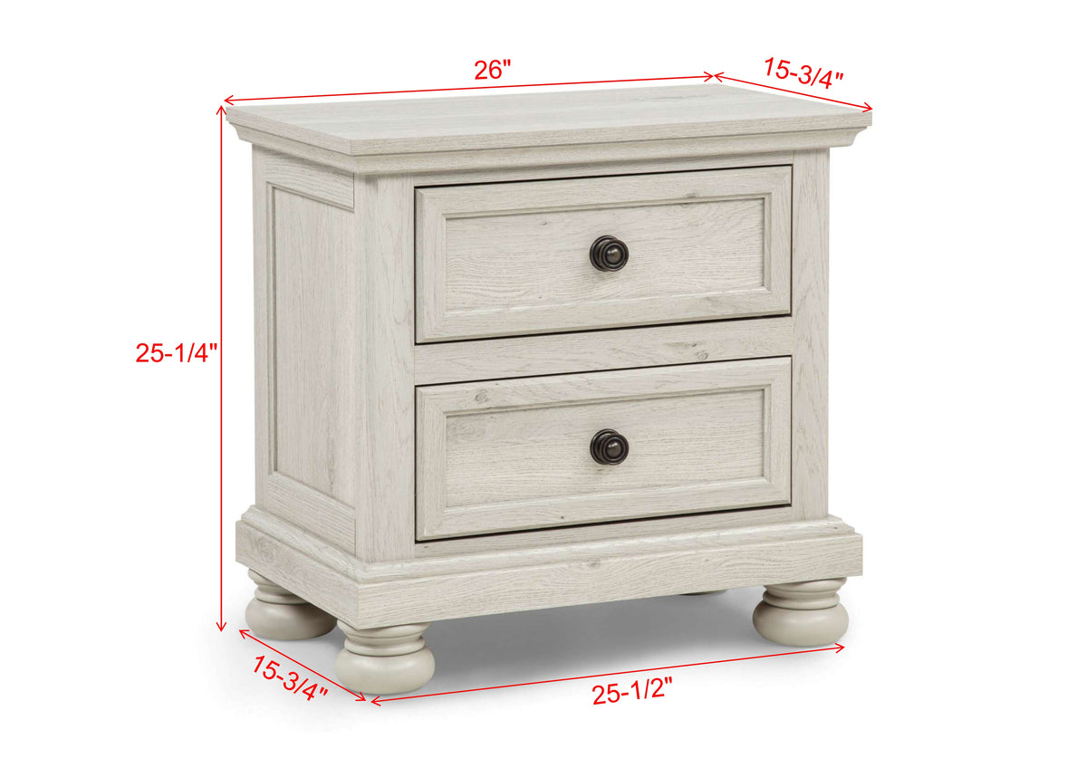 Claribelle White Nightstand - Ornate Home