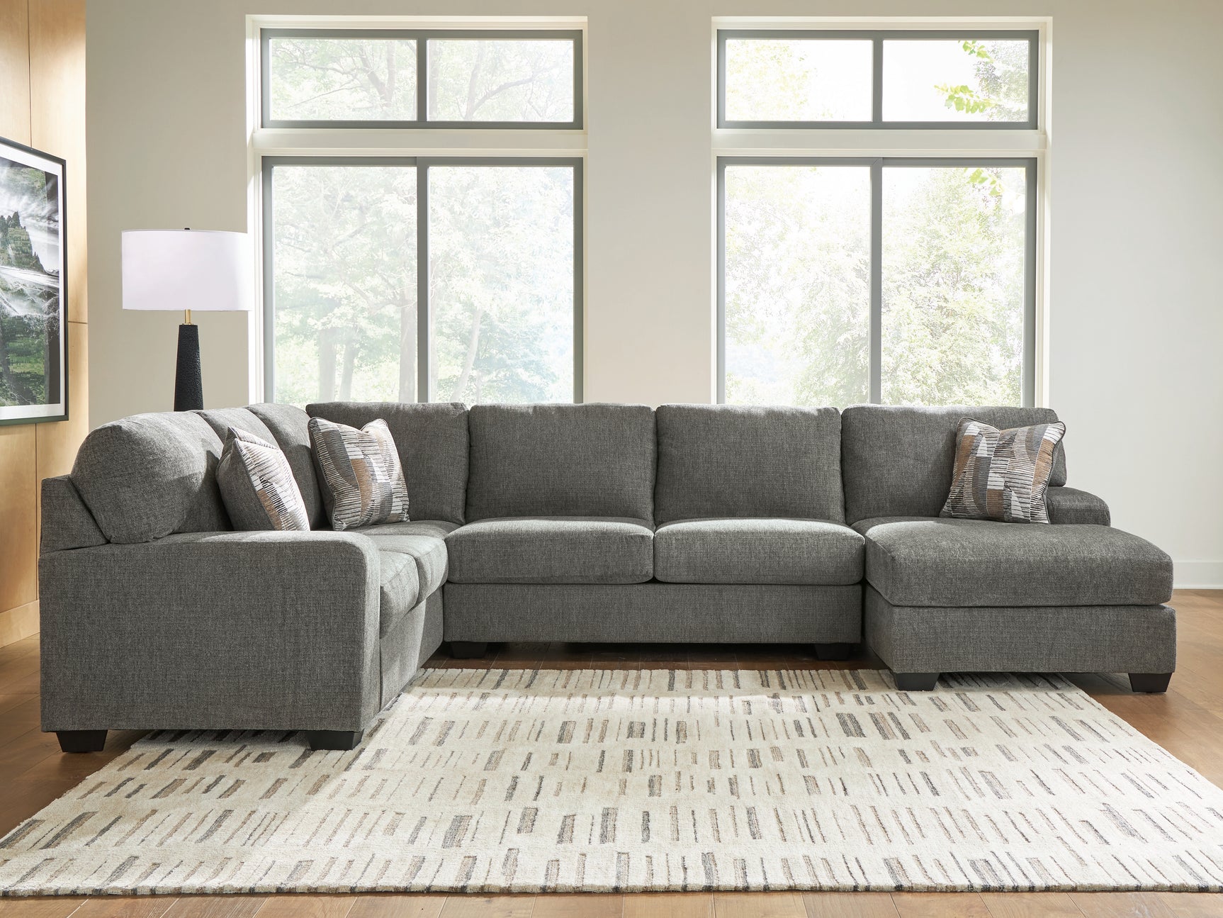 Clarington Greystone 3-Piece Sectional with Right Chaise - Ornate Home