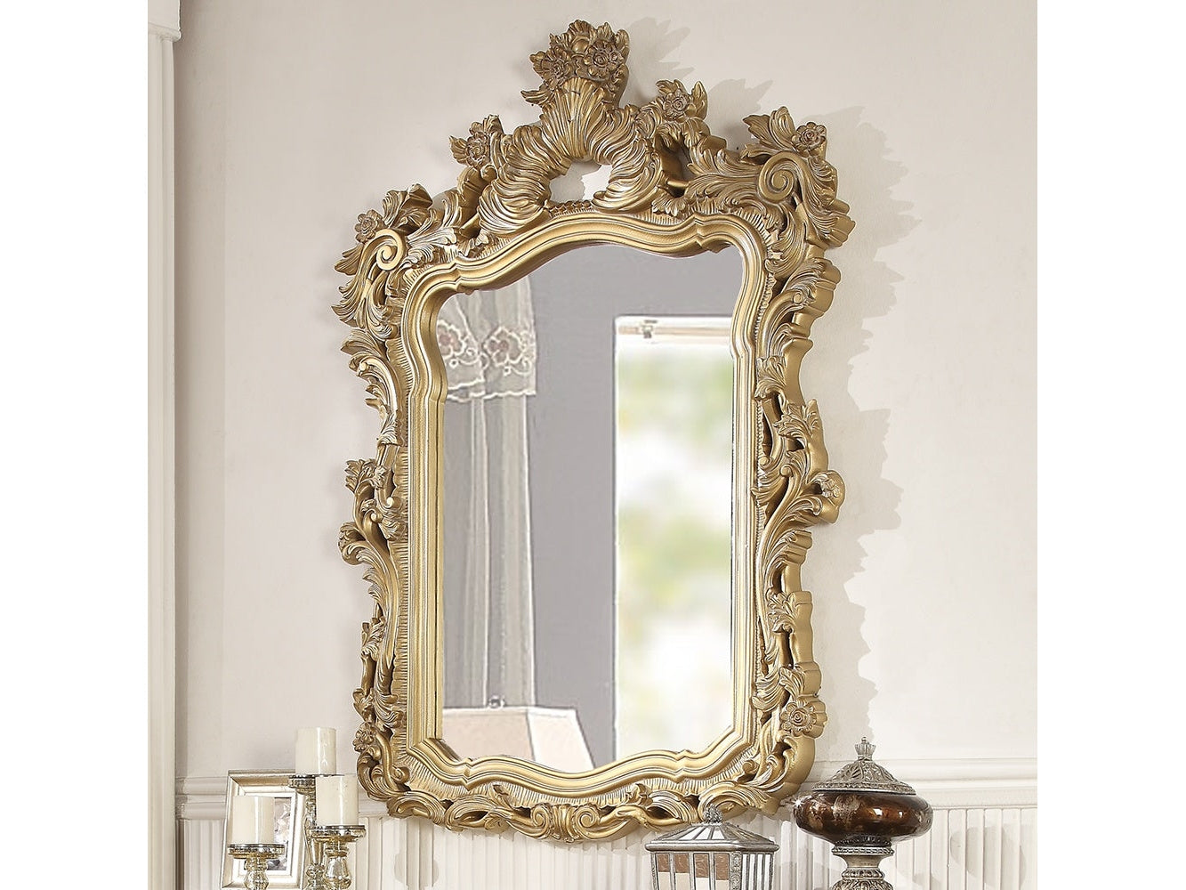 Clarissa Bright Gold Mirror / HD-8016 - Ornate Home