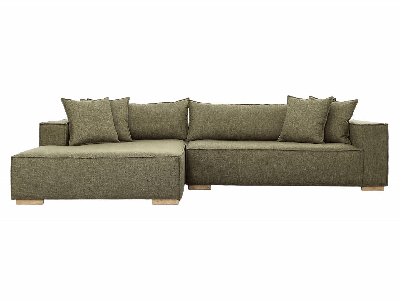 Clarisse Olive Green Left Side Chaise Sectional - Ornate Home