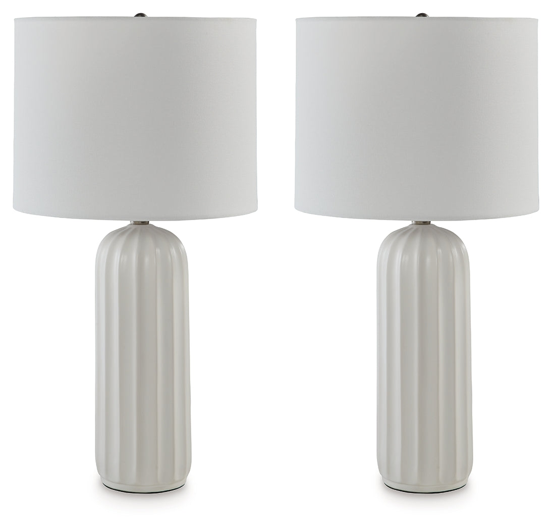 Clarkland White Table Lamp (Set of 2) - Ornate Home