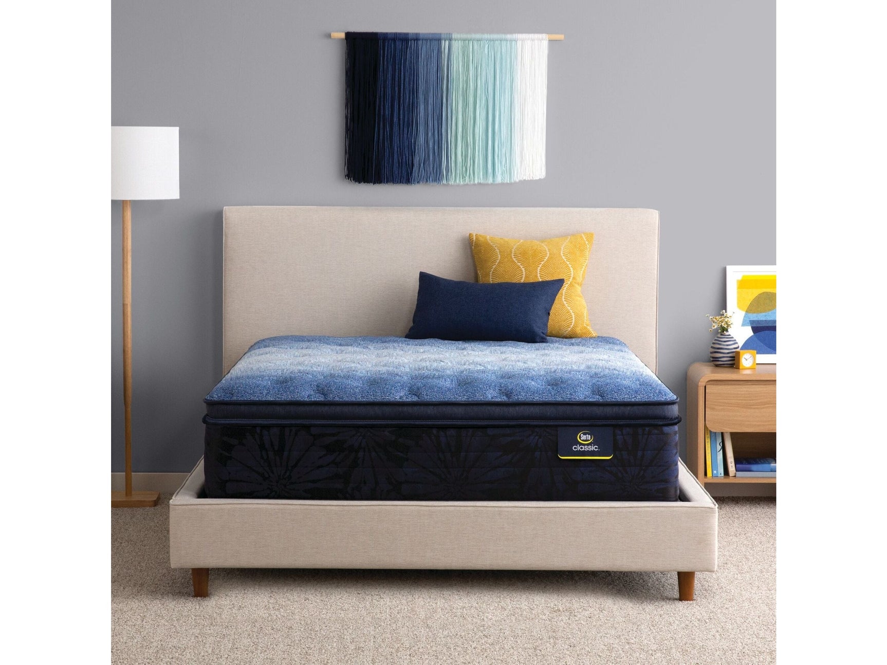 Classic Brecon 14.5" Off-White/Multicolor Innerspring California King Plush Pillow Top Mattress - Ornate Home