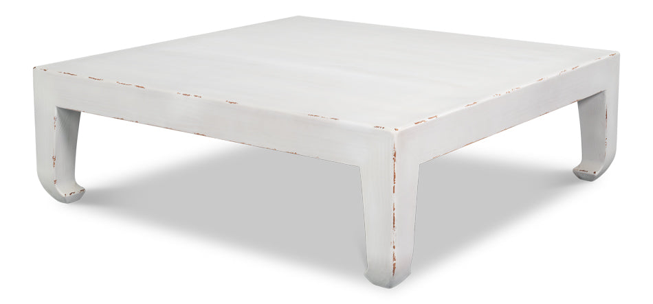 Classic Chinese Antique White Cocktail Table - Ornate Home
