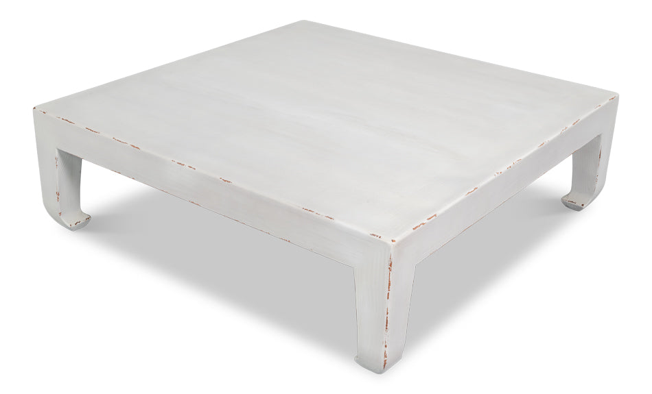 Classic Chinese Antique White Cocktail Table - Ornate Home