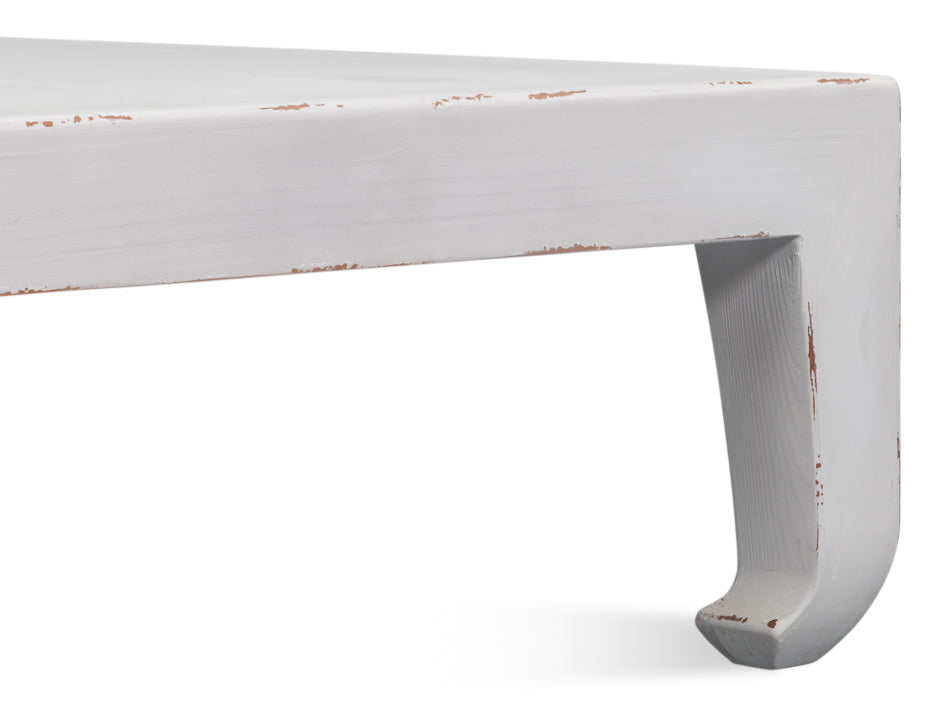 Classic Chinese Antique White Cocktail Table - Ornate Home