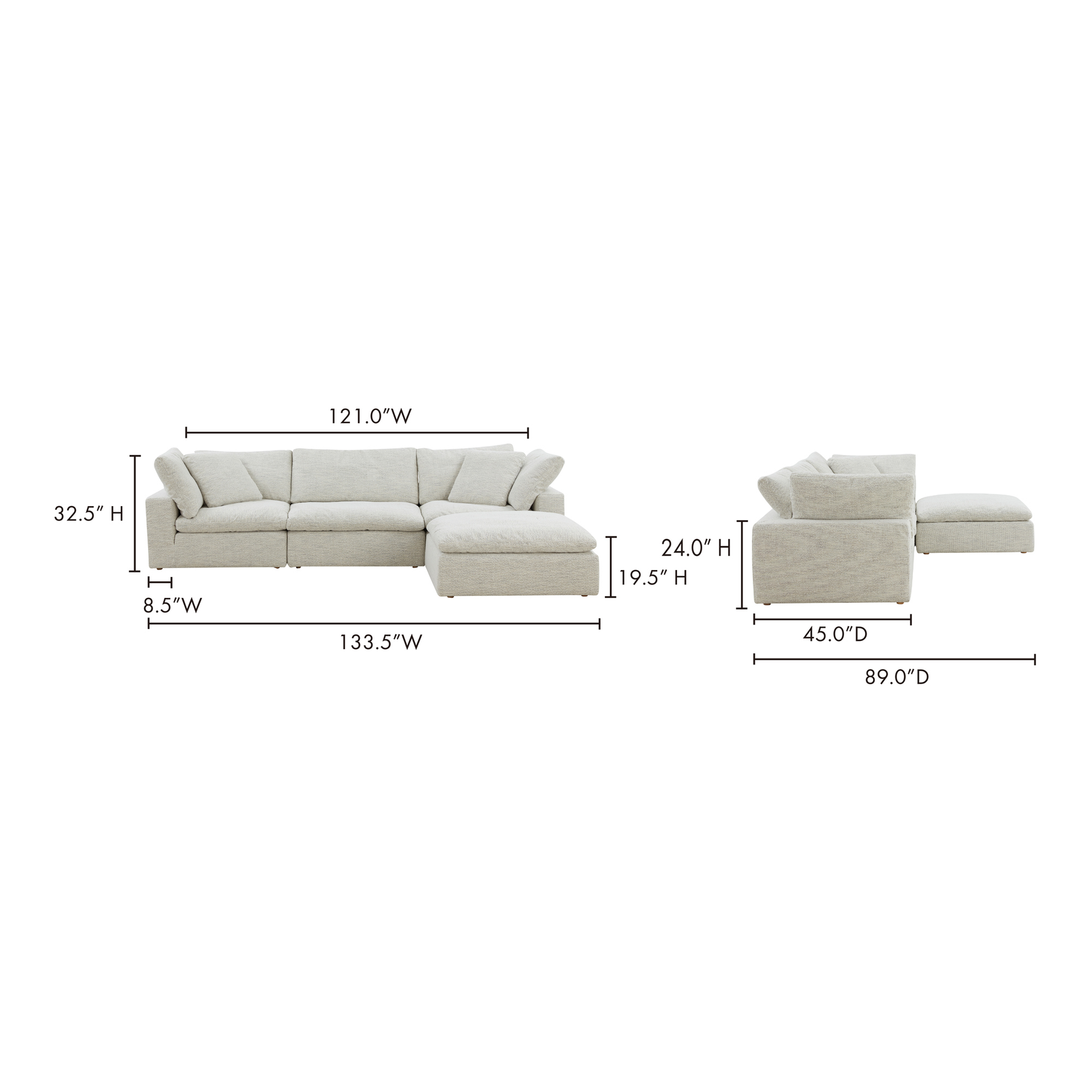 Clay Coastside Sand Lounge Modular Sectional - Ornate Home