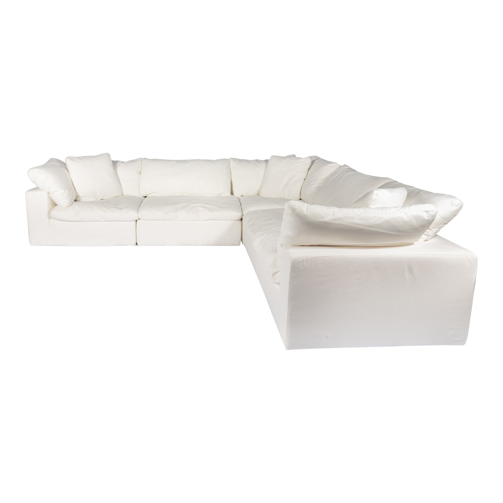 Clay Cream White Classic L Shaped Modular Sectional - Ornate Home