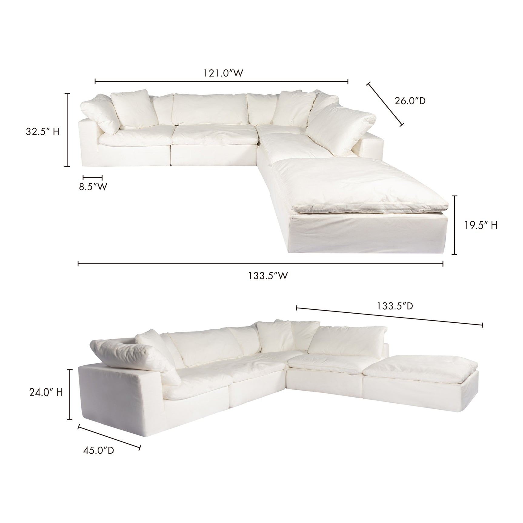 Clay Cream White Dream Modular Sectional - Ornate Home