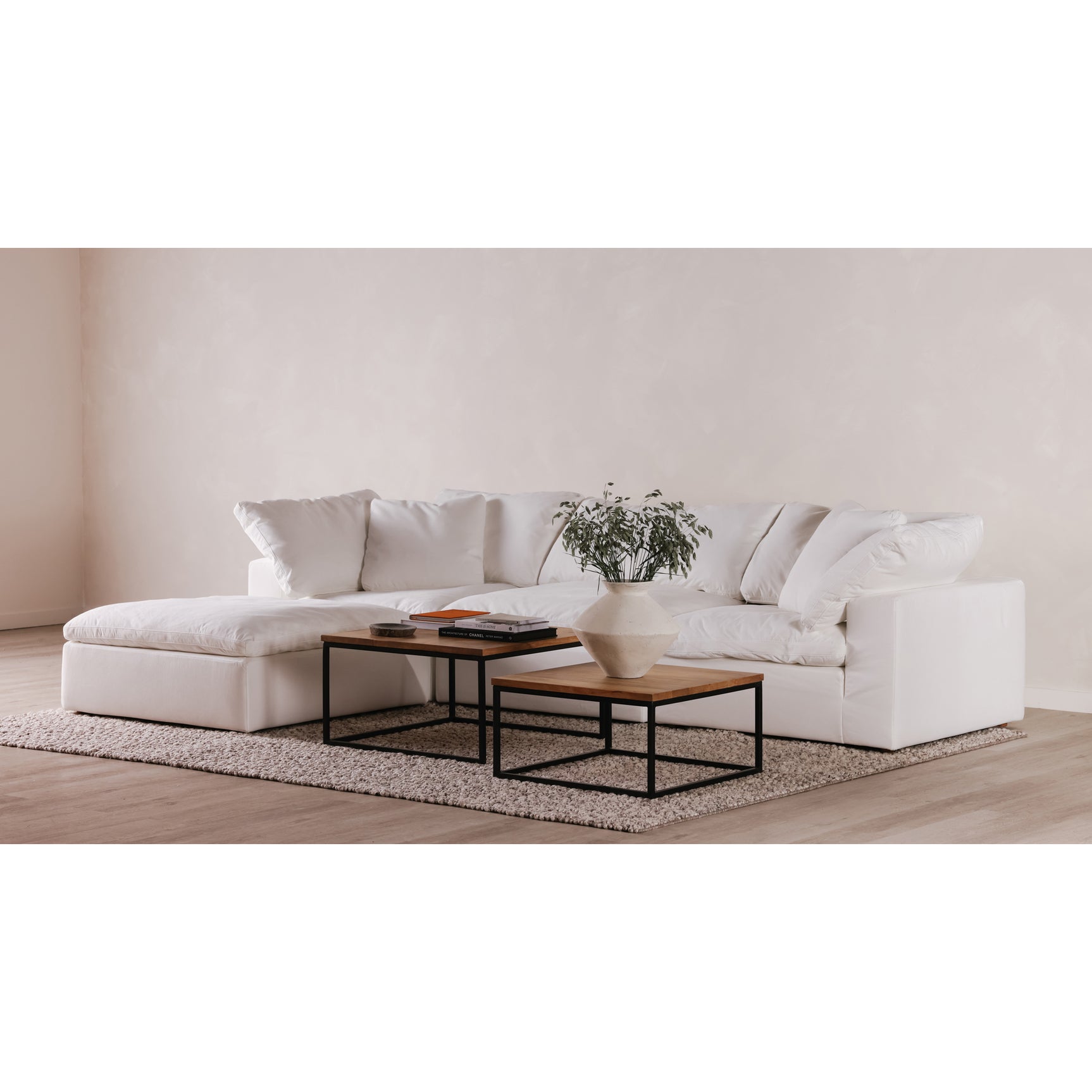 Clay Cream White Lounge Modular Sectional - Ornate Home