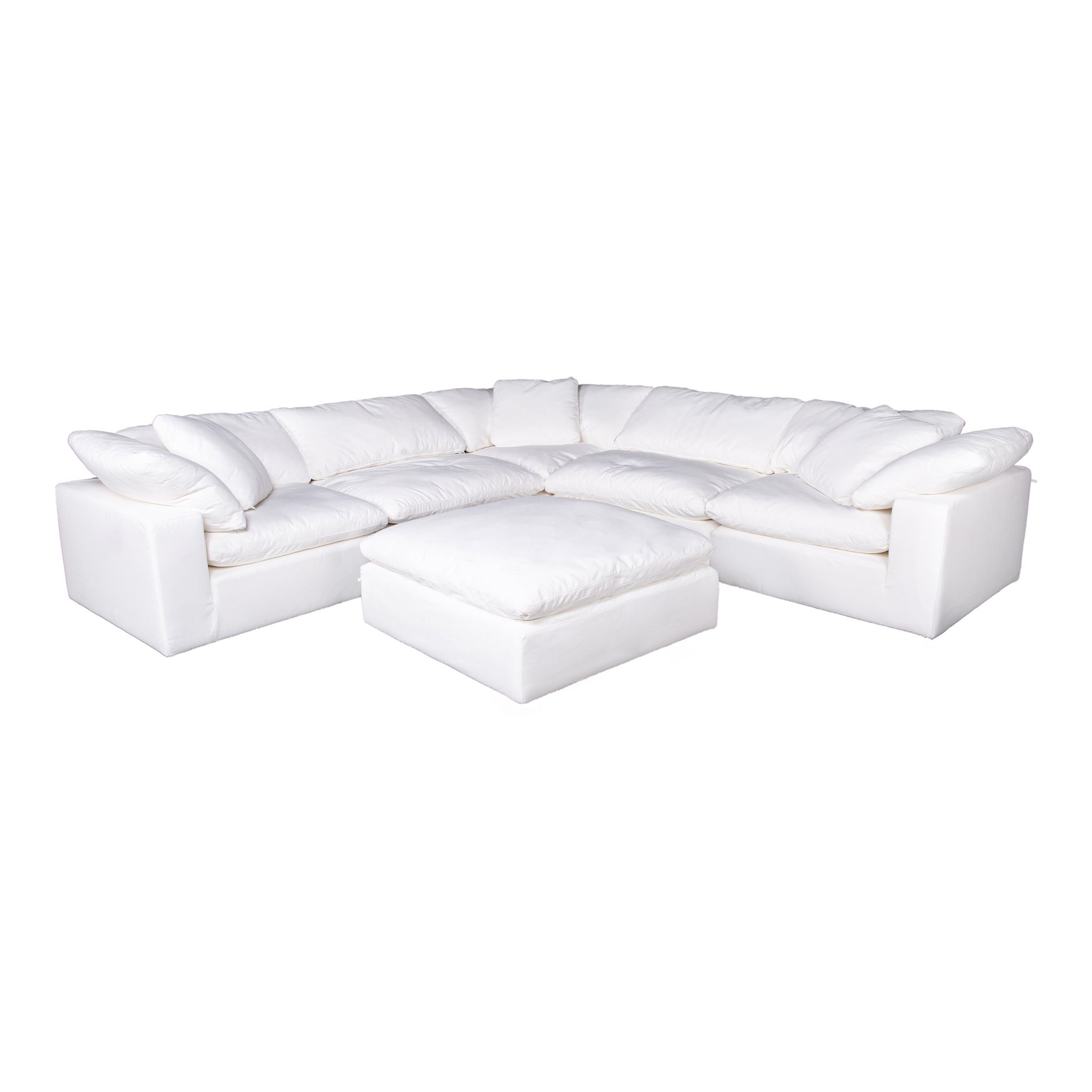 Clay Cream White Ottoman - Ornate Home