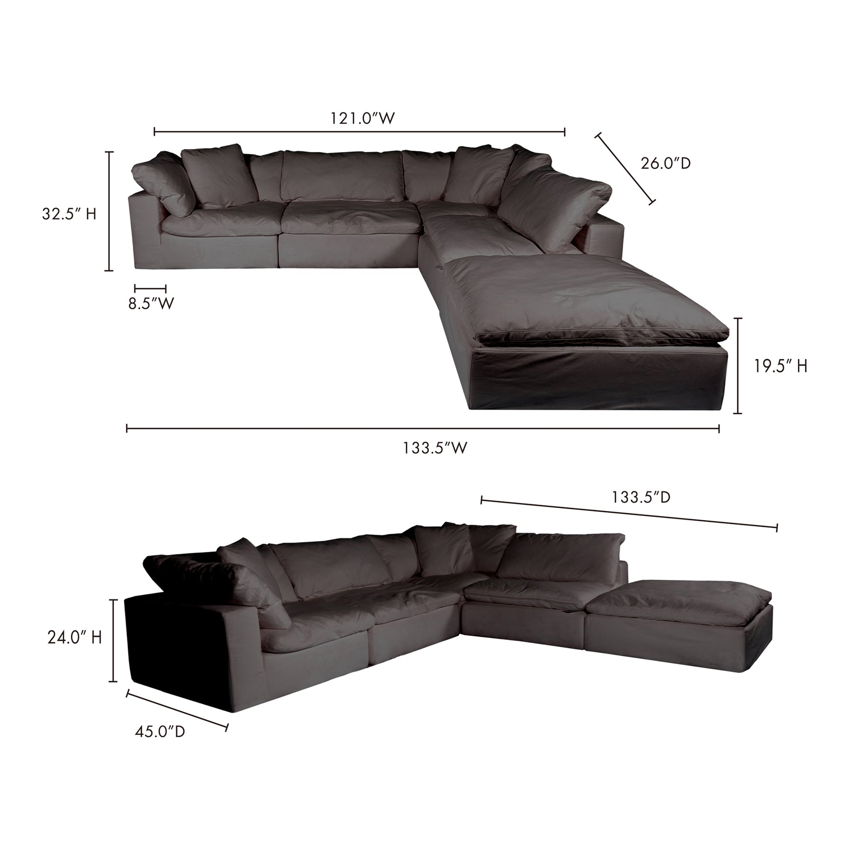 Clay Light Grey Dream Modular Sectional - Ornate Home