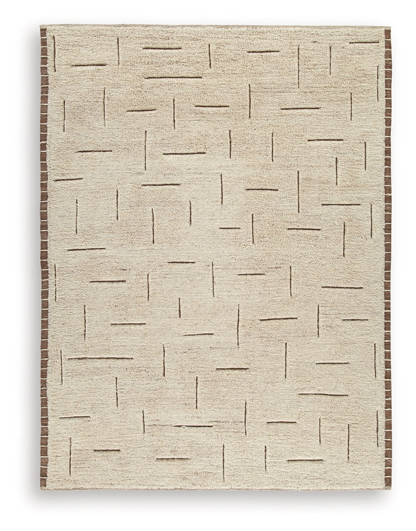Clayman Beige/Brown Large Rug - Ornate Home